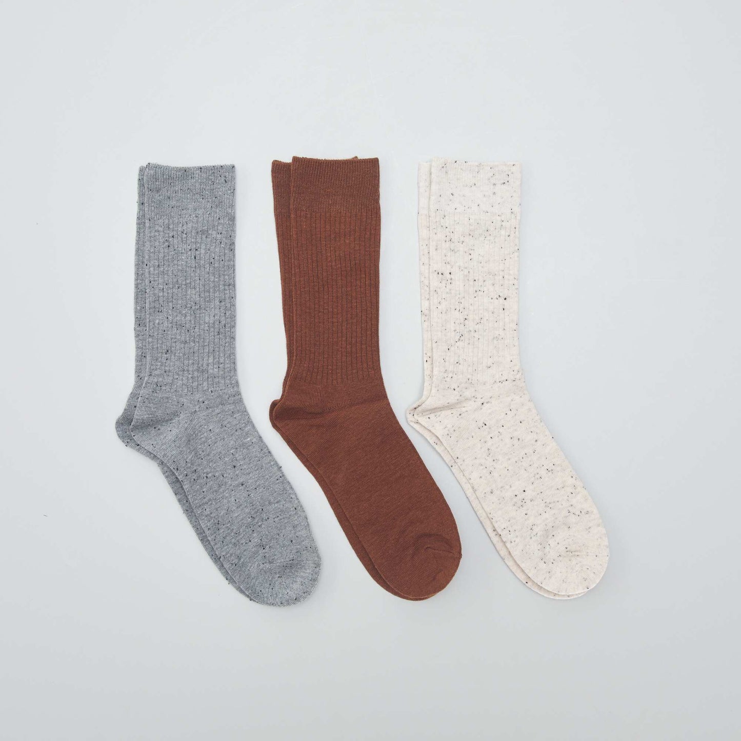 Lot de 3 paires de chaussettes mouchet es Marron/beige/gris