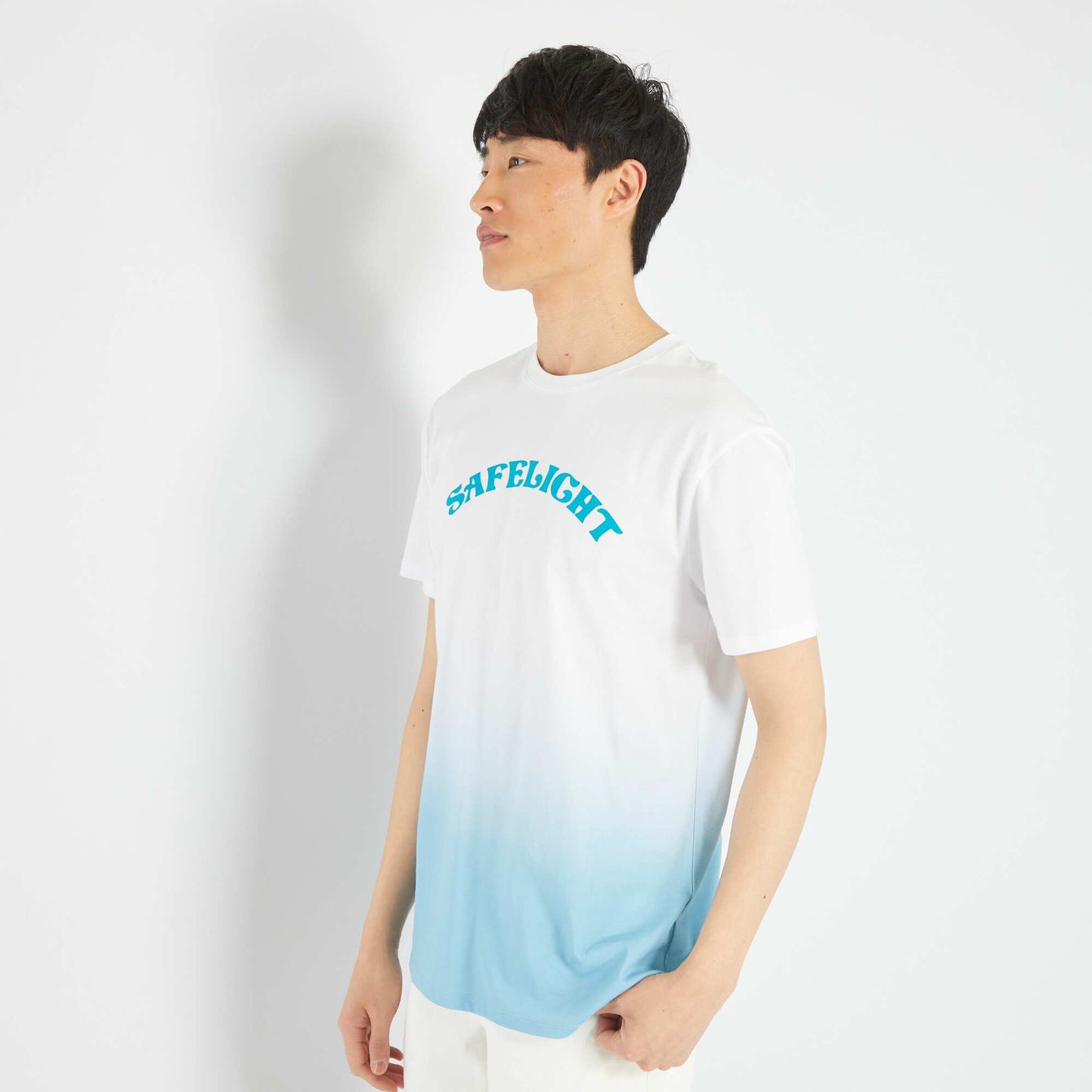 T-shirt tie and dye en jersey Blanc/bleu