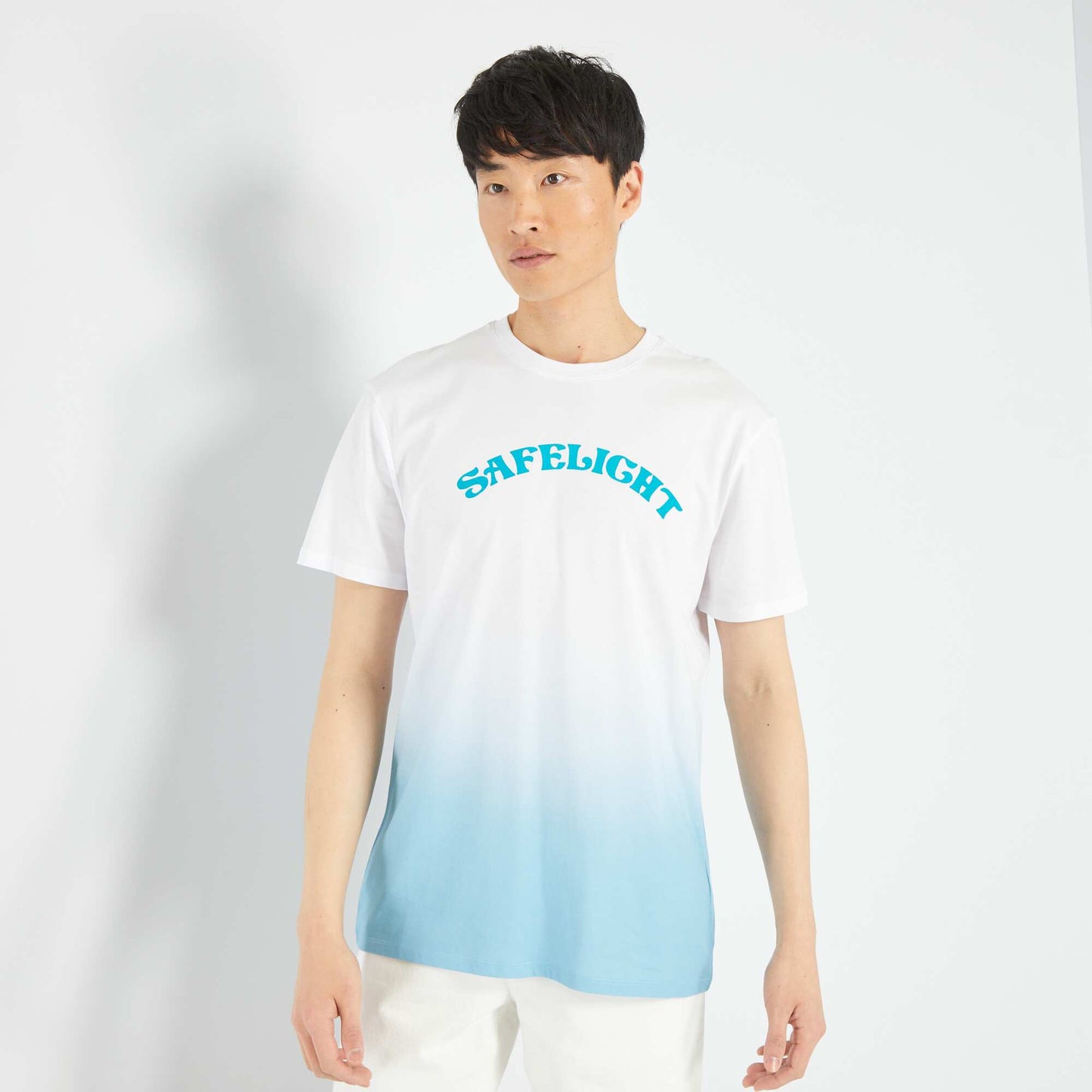 T-shirt tie and dye en jersey Blanc/bleu