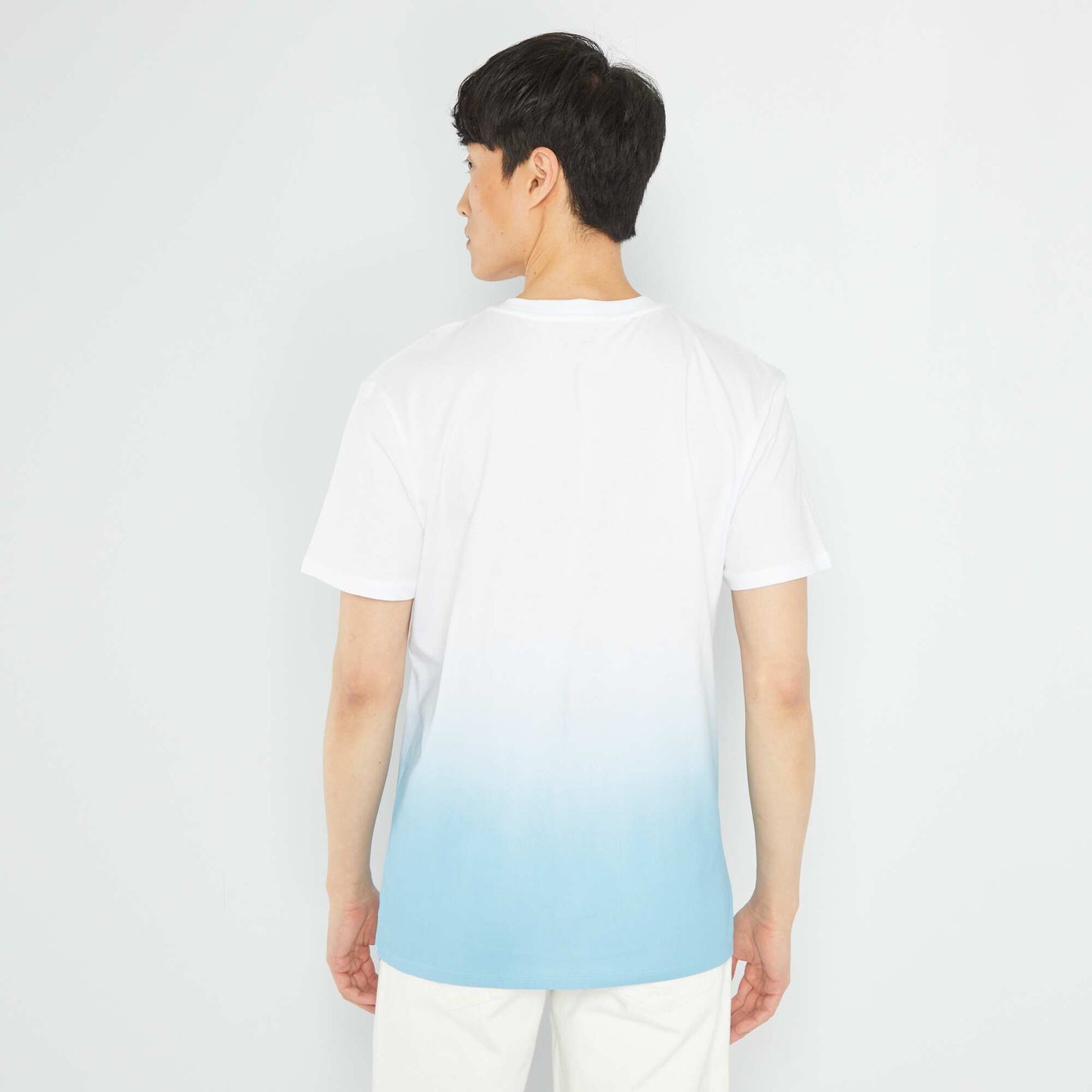 T-shirt tie and dye en jersey Blanc/bleu