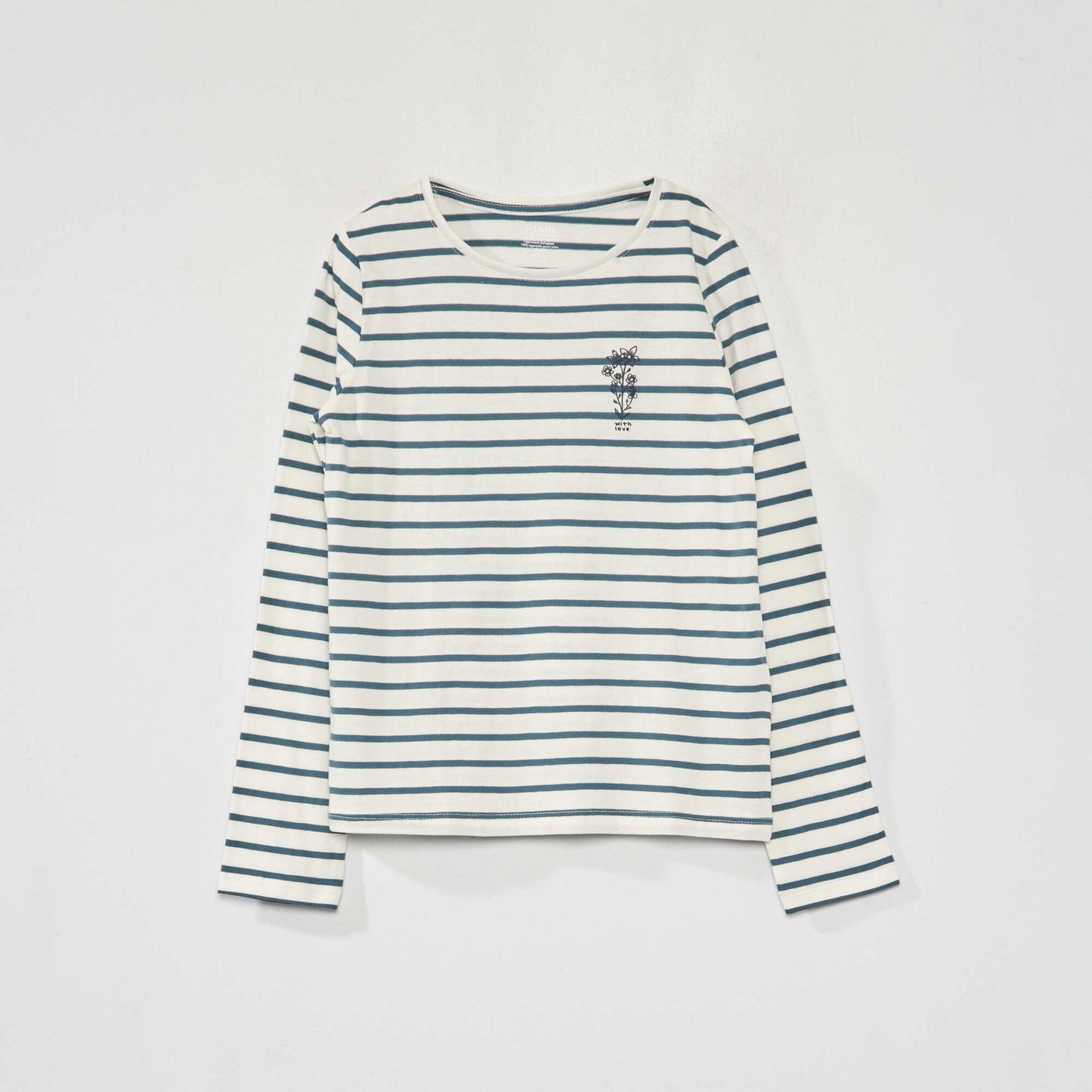 T-shirt 'rayures' manches courtes Vert/blanc
