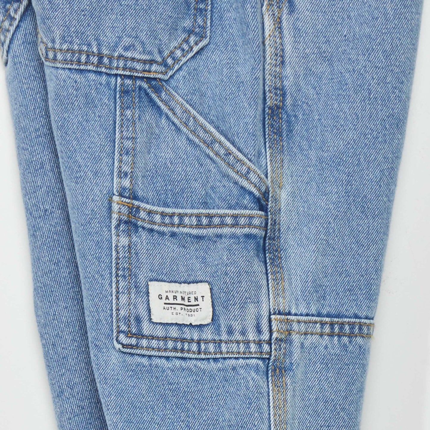 Pantalon denim d coupes genoux Double stone