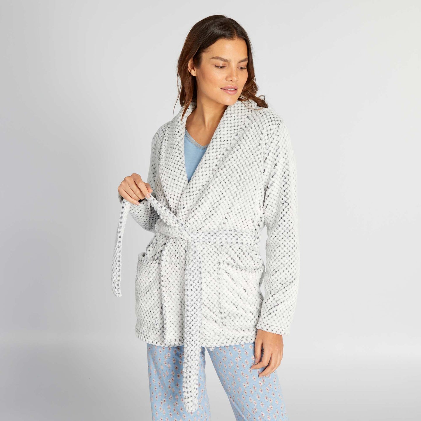 Peignoir en polaire Gris