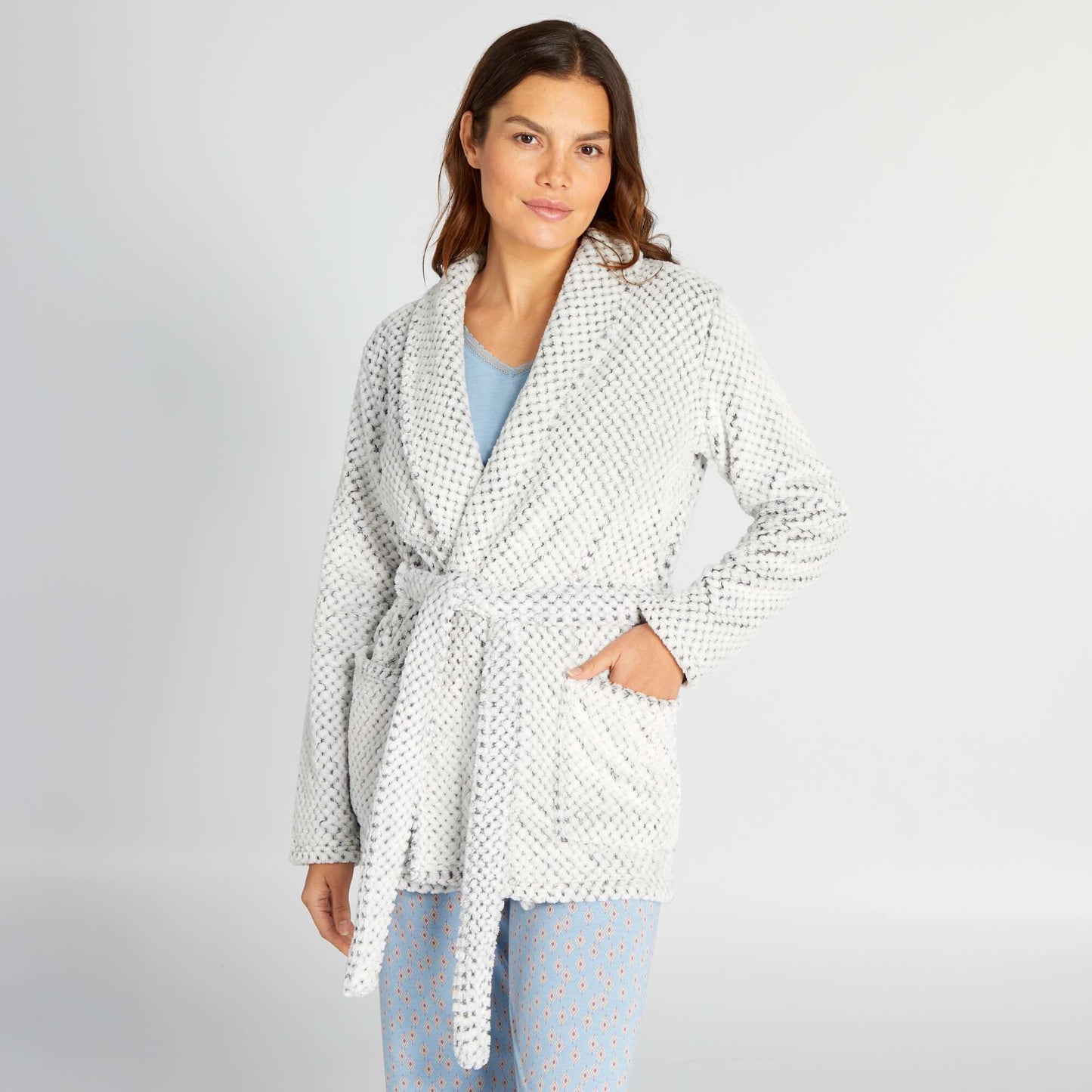 Peignoir en polaire Gris