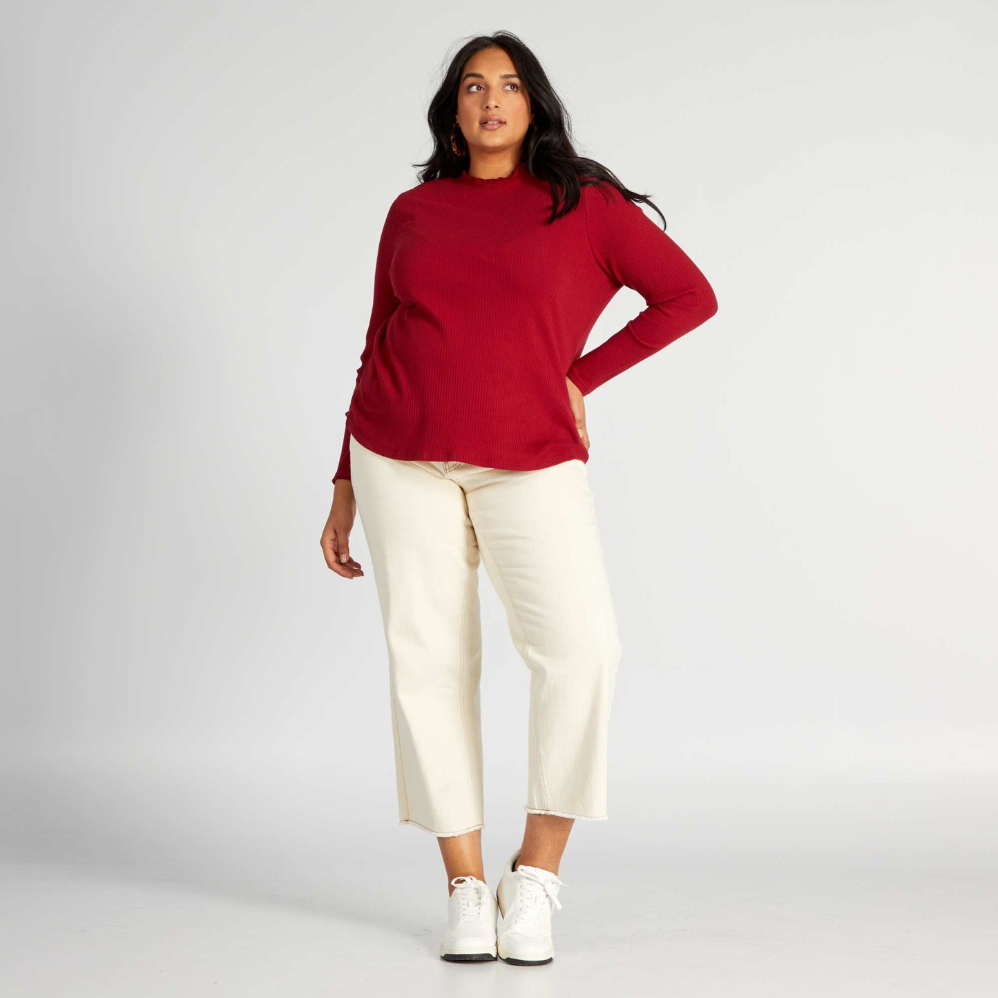 T-shirt en maille c tel e Rouge rhubarbe