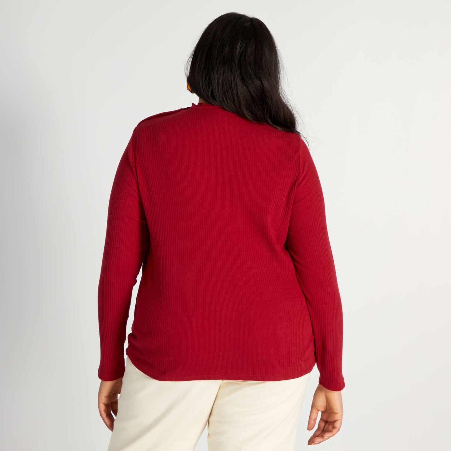 T-shirt en maille c tel e Rouge rhubarbe