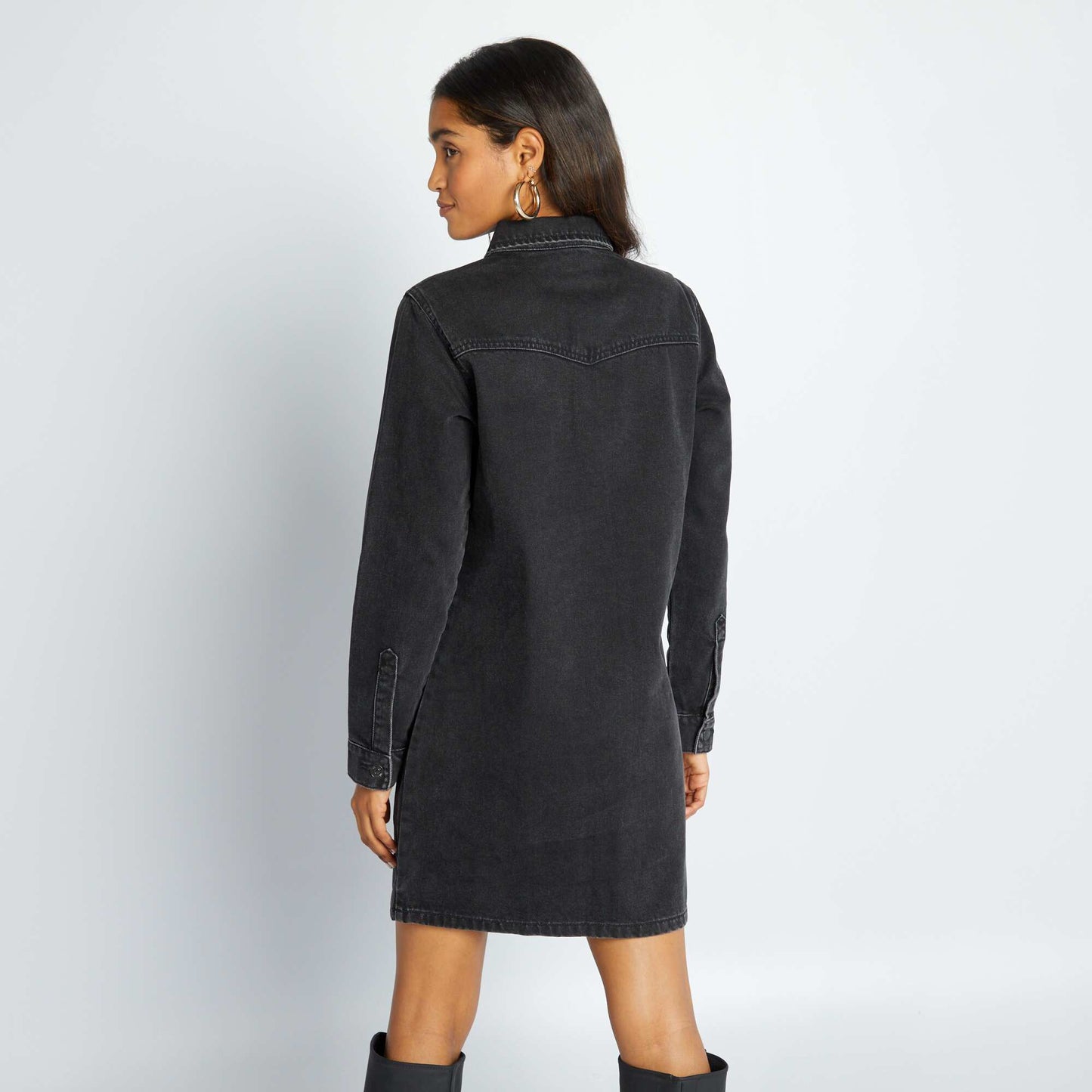 Robe en denim Noir