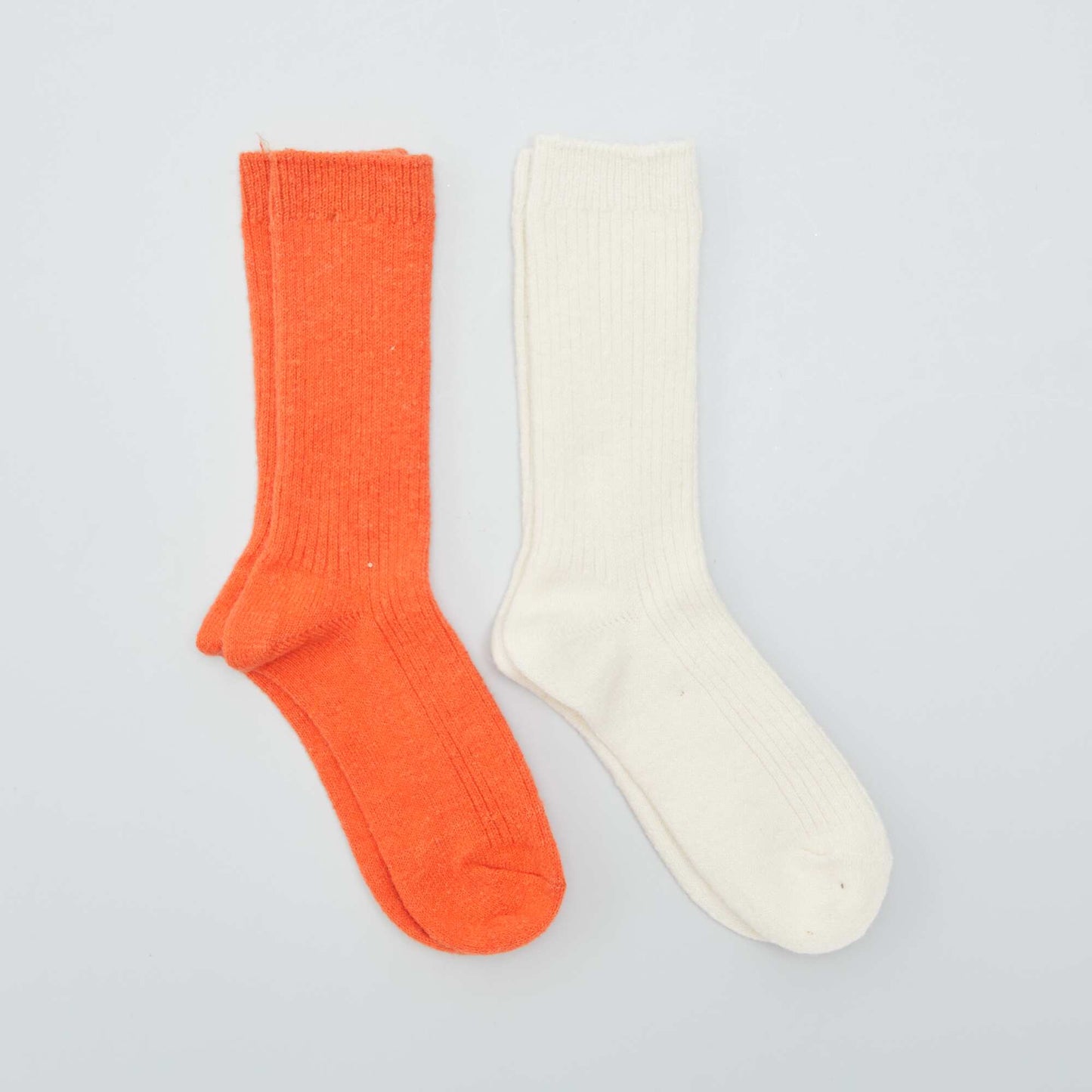 Chaussettes en laine Orange/blanc