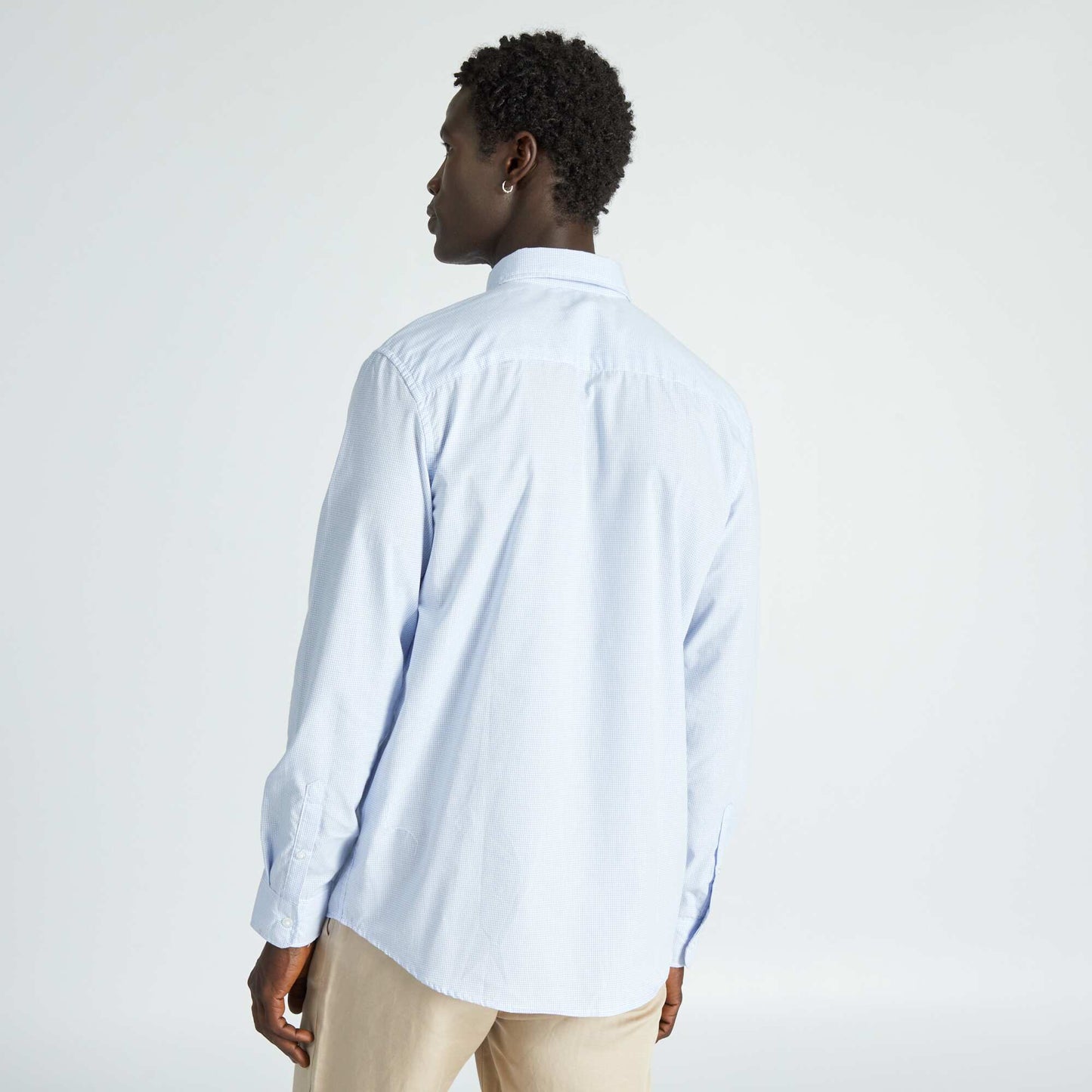 Chemise droite carreaux Blanc/Bleu clair