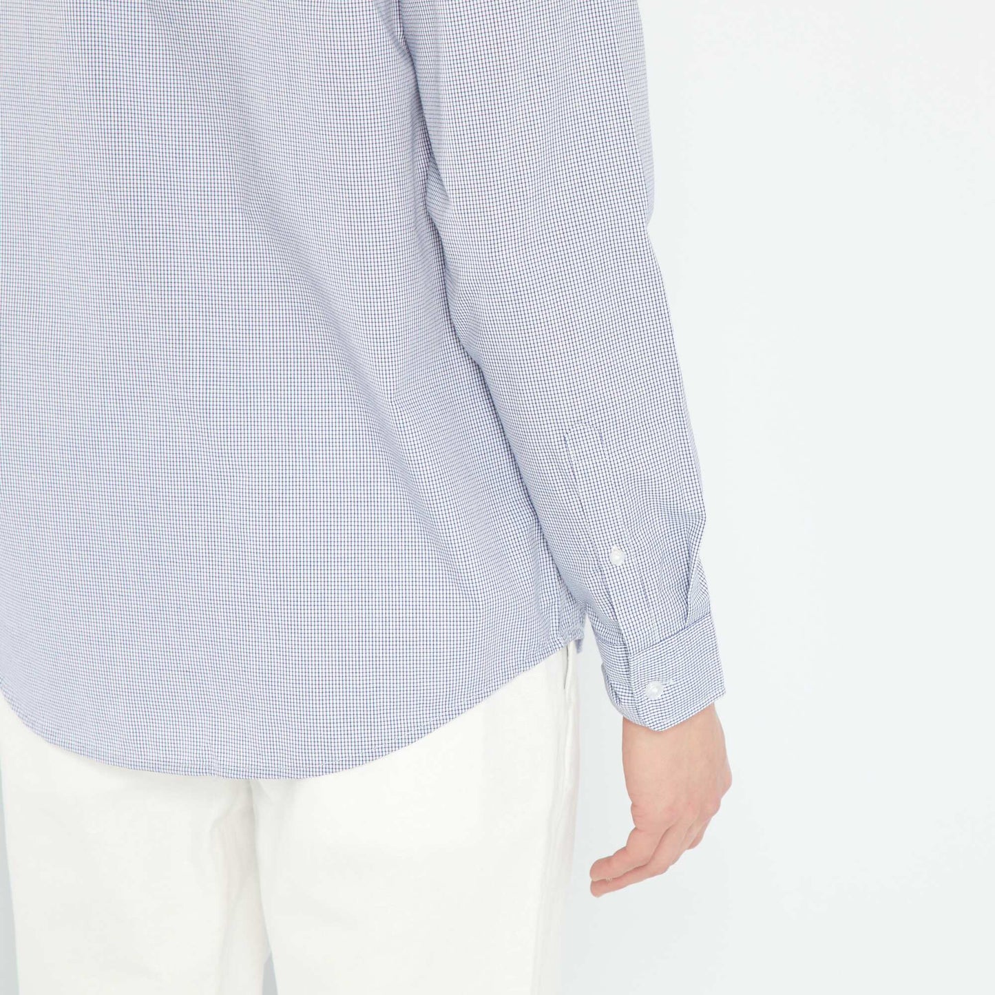 Chemise droite carreaux Blanc/Bleu clair
