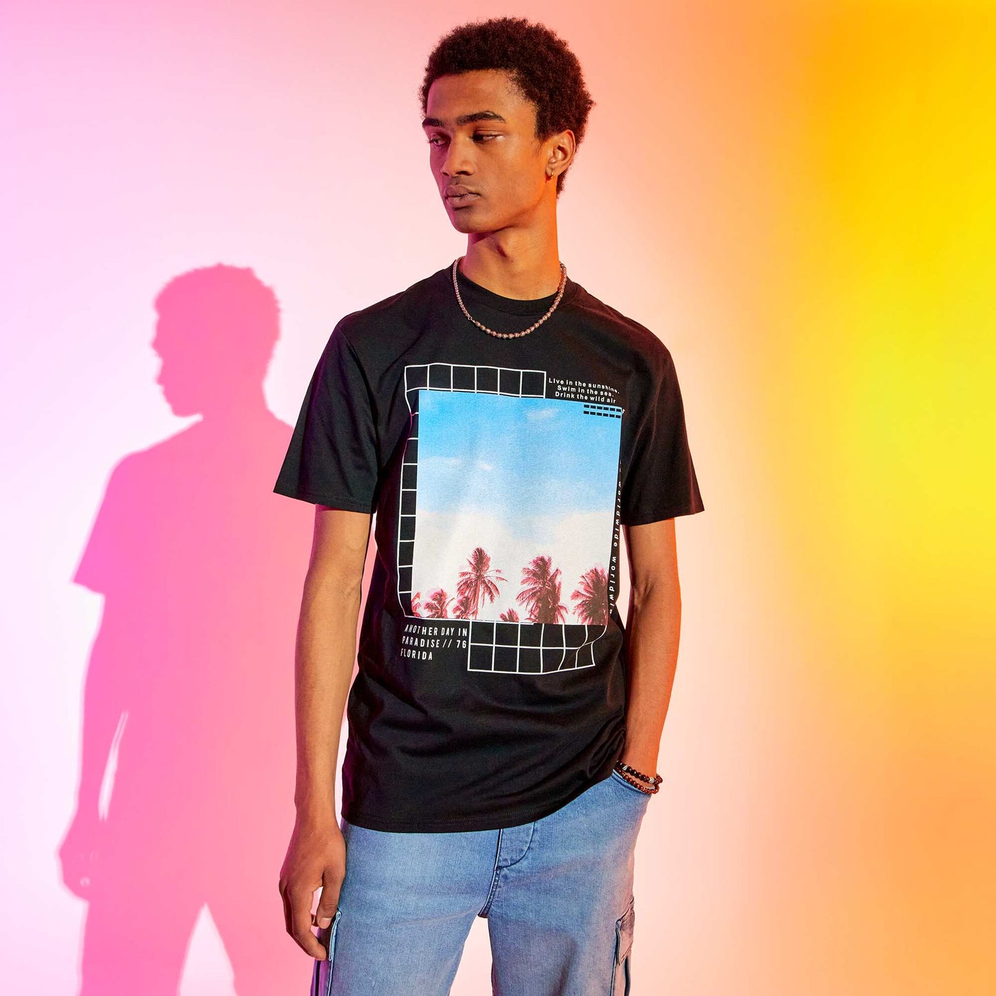 Tee-shirt imprim 'California' noir
