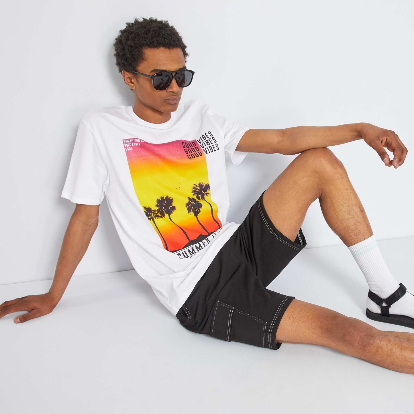 Tee-shirt imprim 'California' blanc