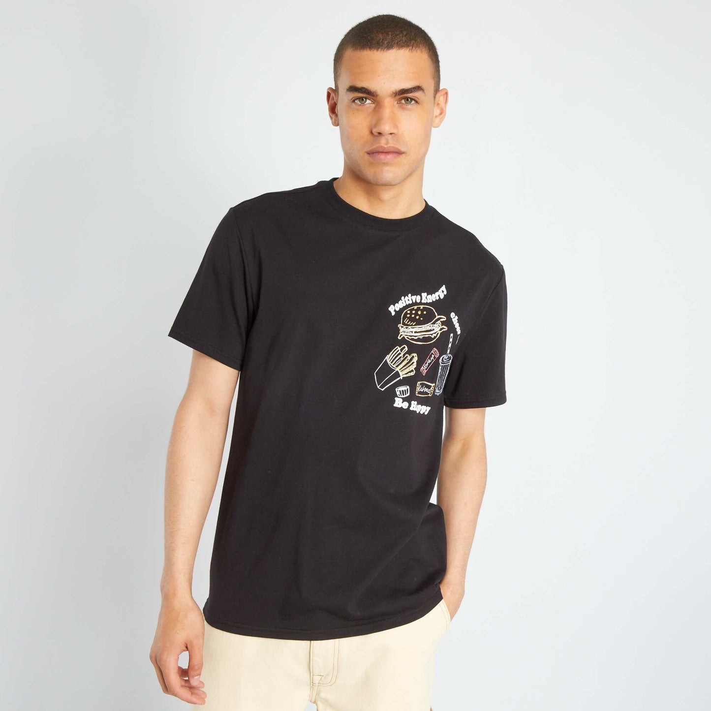 T-shirt en jersey avec imprim noir