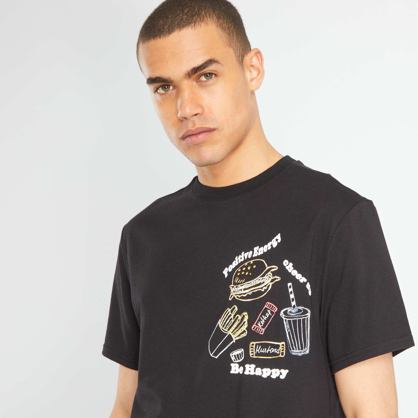 T-shirt en jersey avec imprim noir