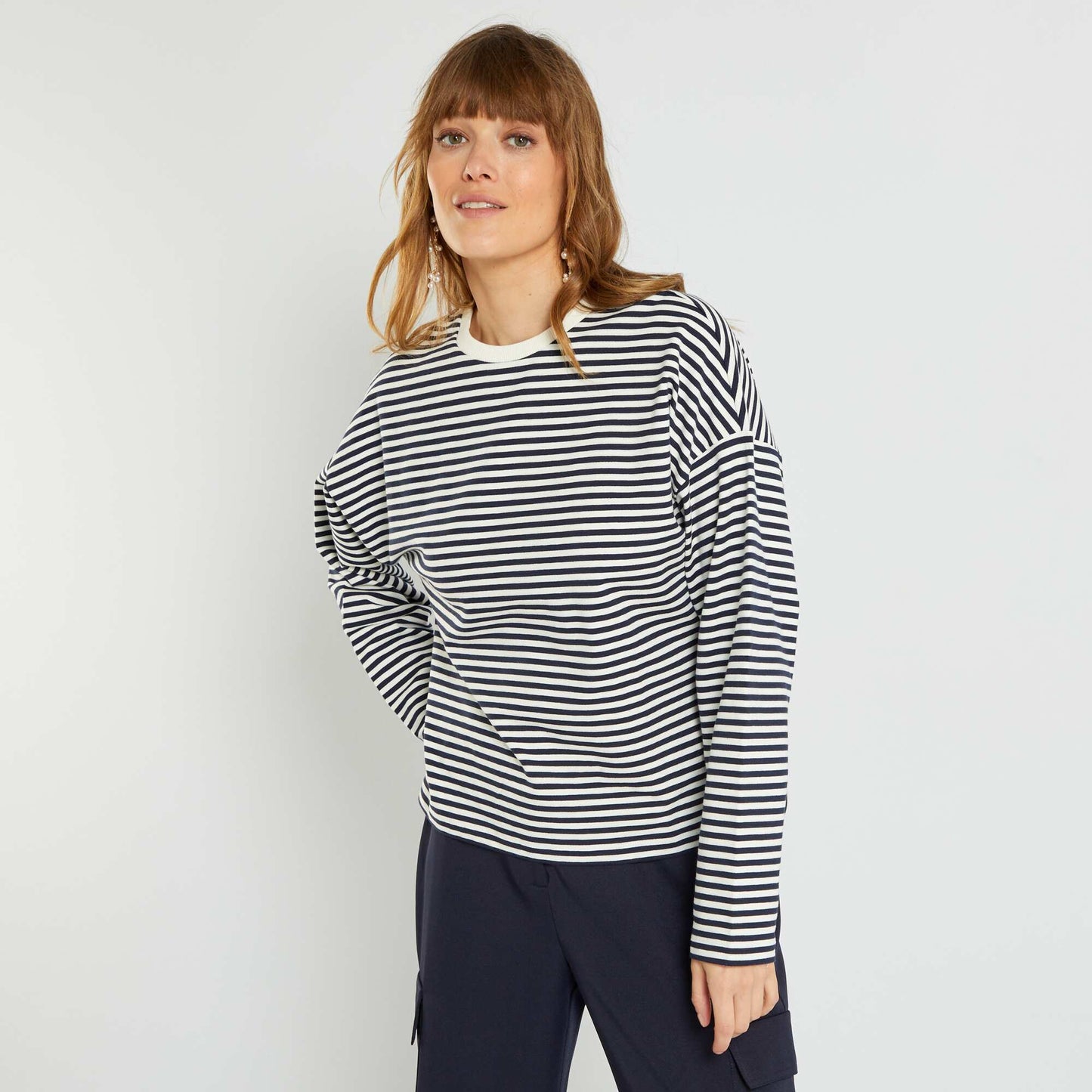 T-shirt marini re en jersey bleu marine