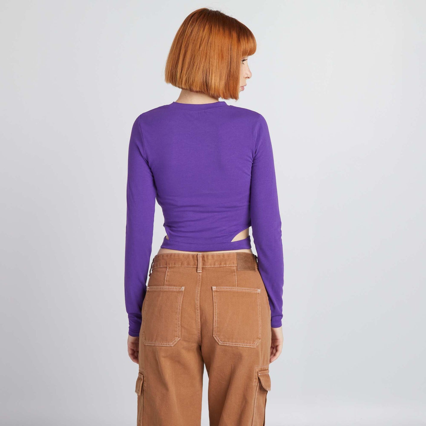 Crop-top manches longues Violet