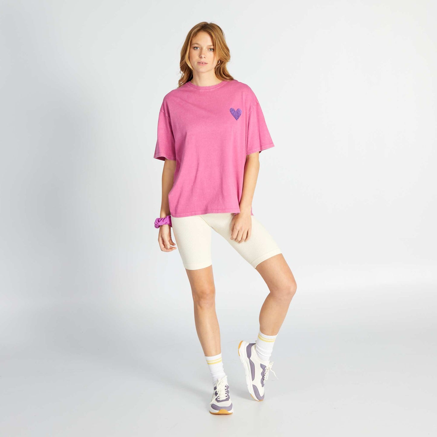 T-shirt en jersey avec imprim Rose