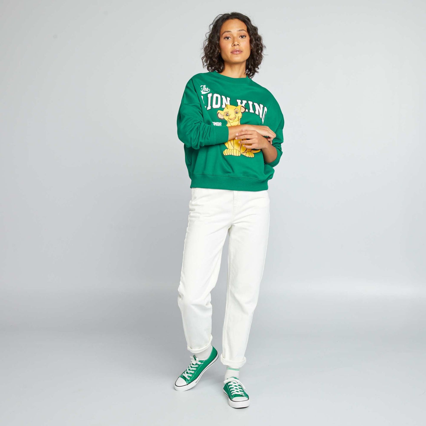 Sweat 'Roi Lion' en molleton Vert