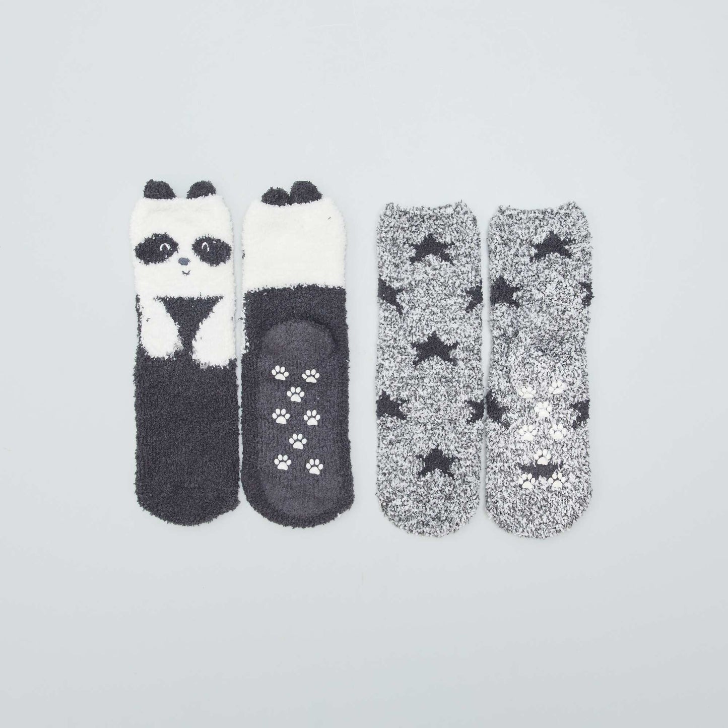 Chaussons chaussettes 'animaux' Gris
