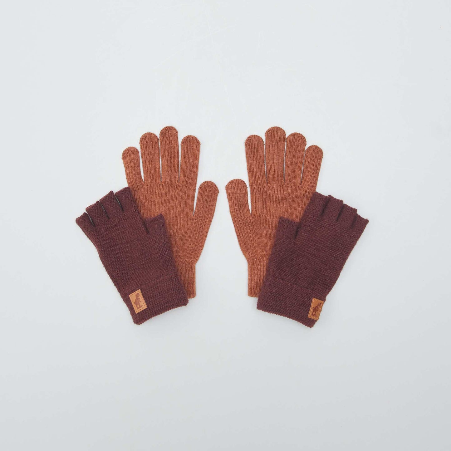 Gants et mitaines en maille Marron