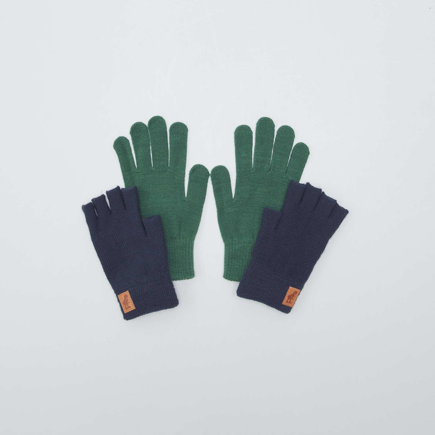 Gants et mitaines en maille Vert/bleu