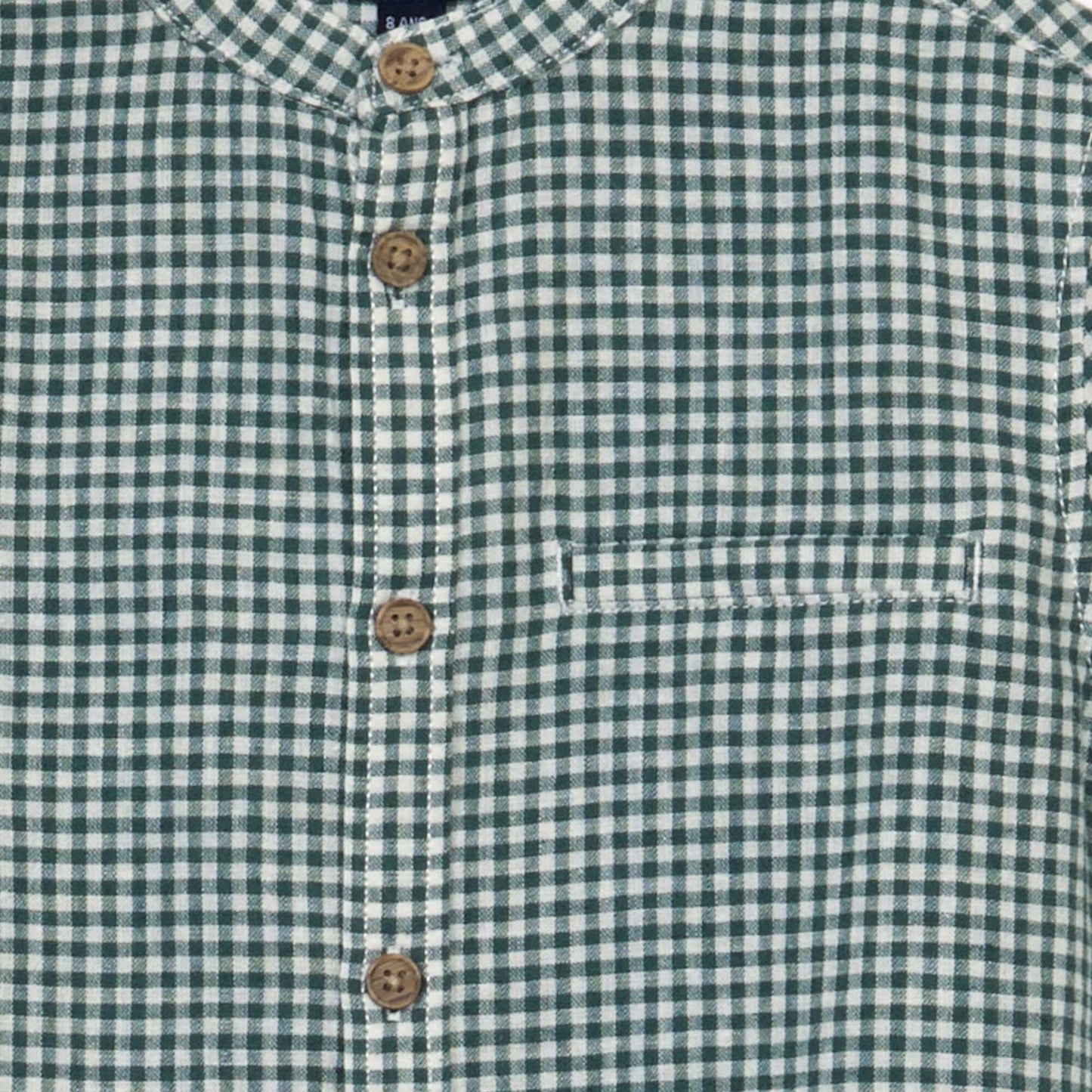 Chemise manches courtes carreaux Vert
