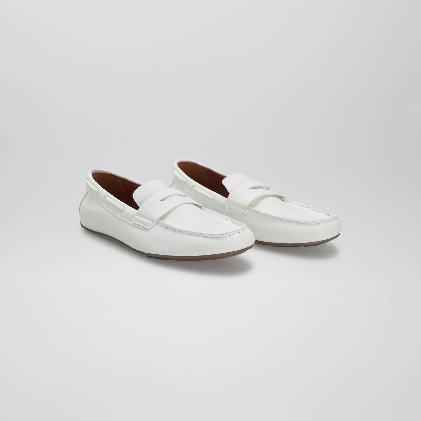 Mocassins en su dine Blanc