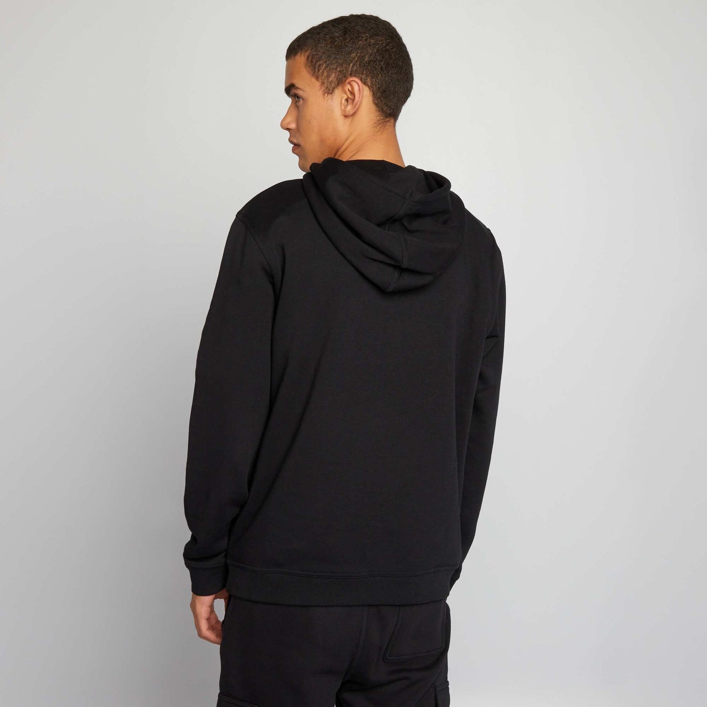 Sweat capuche en molleton noir