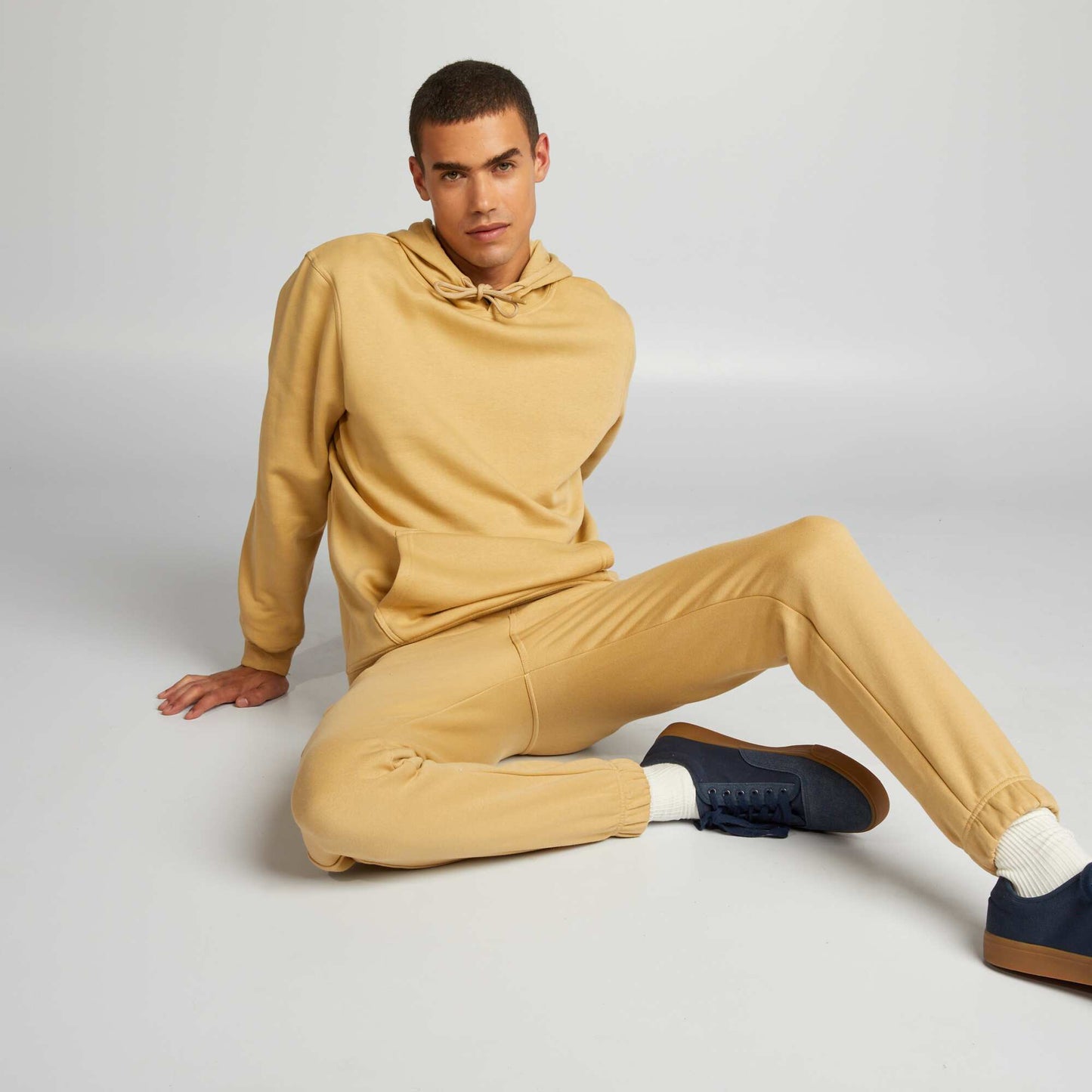 Sweat capuche en molleton Beige