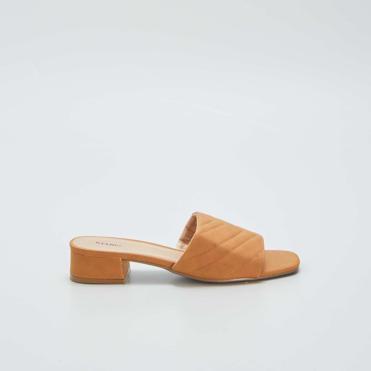 Mules talons avec bride matelass e Camel