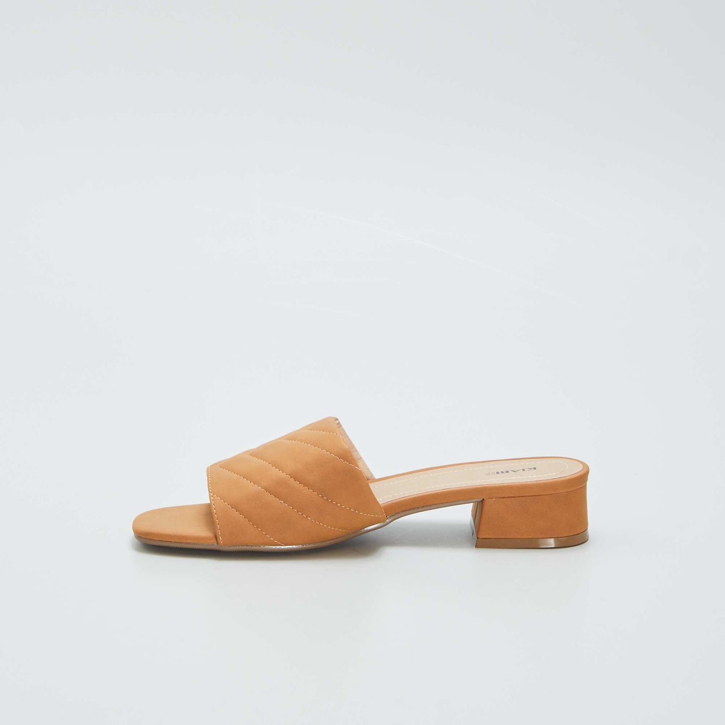 Mules talons avec bride matelass e Camel