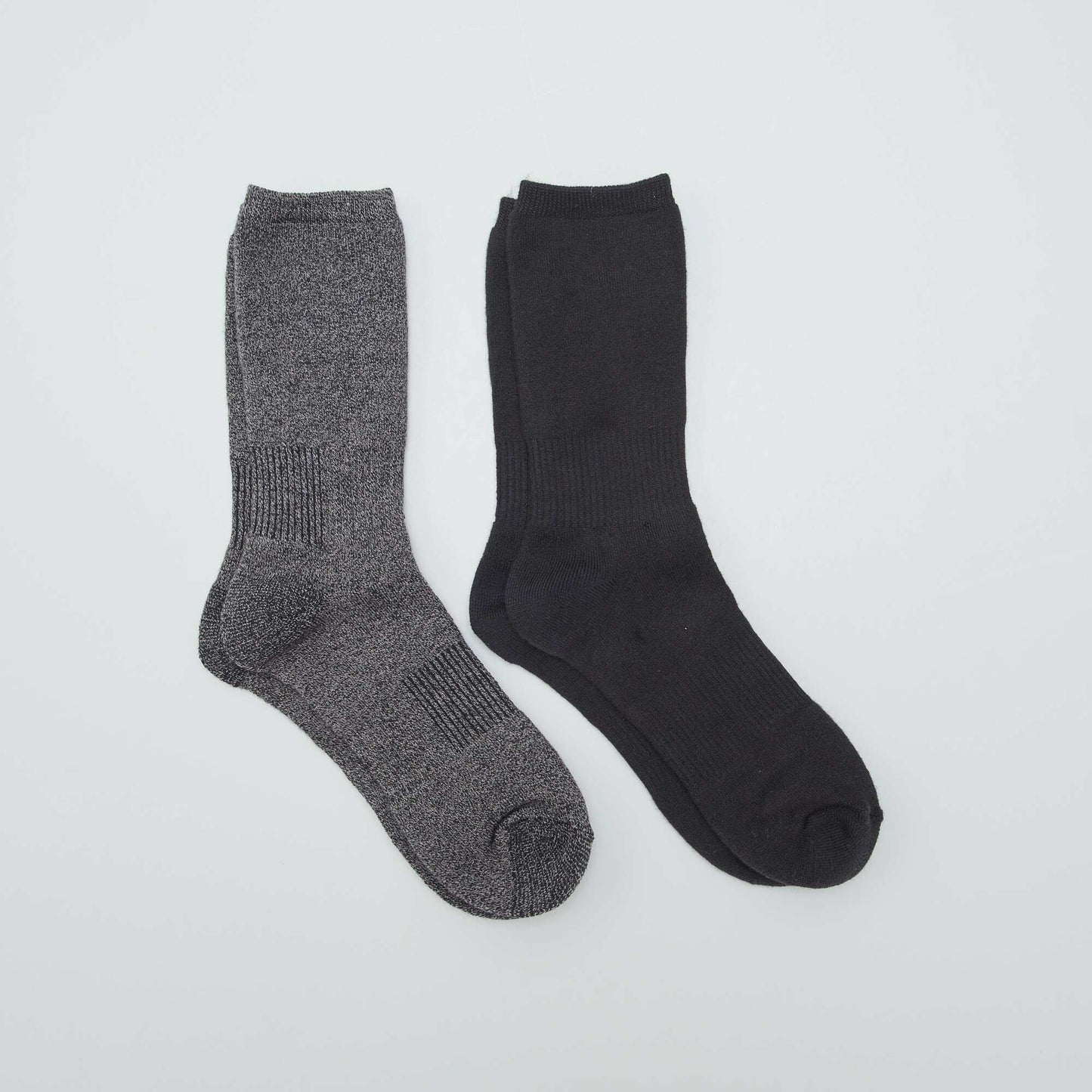 Lot de 2 paires de chaussettes thermiques Lot noir/gris
