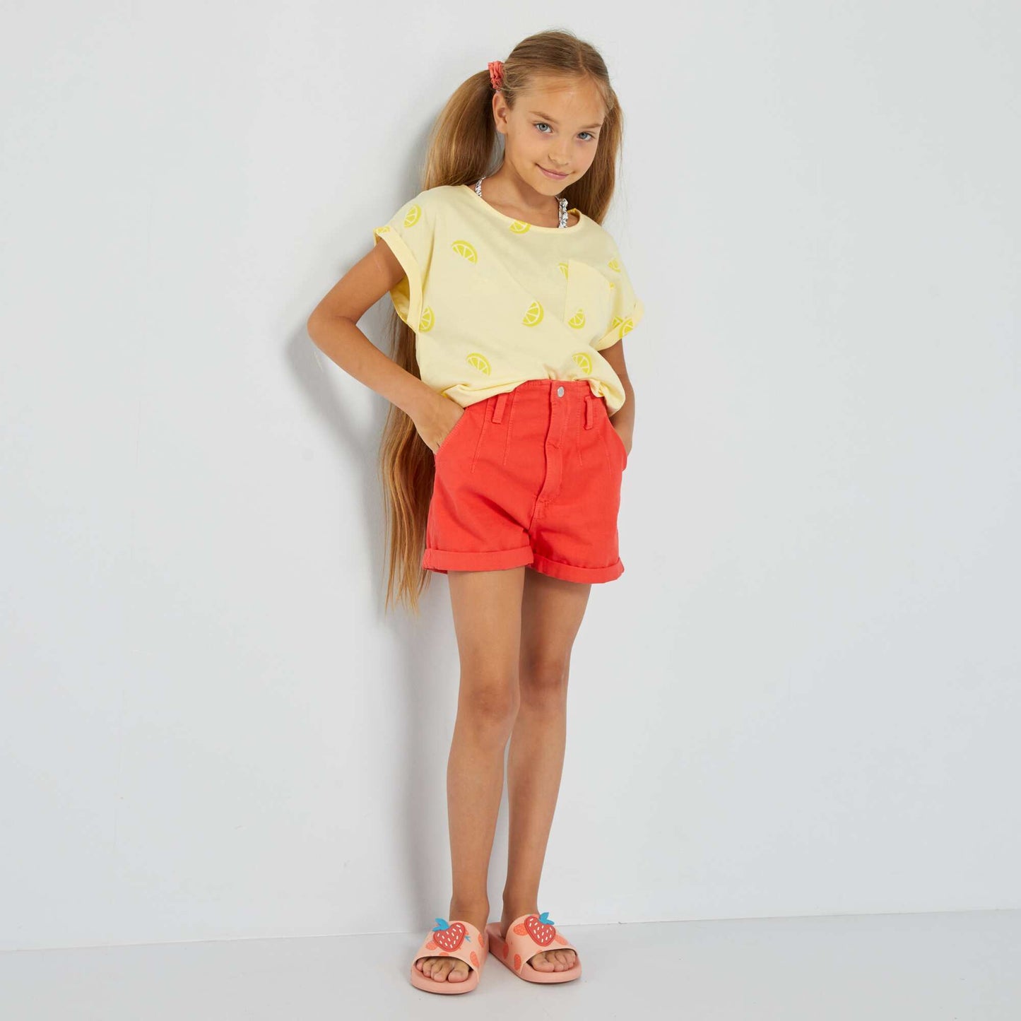 T-shirt en jersey avec imprim Jaune