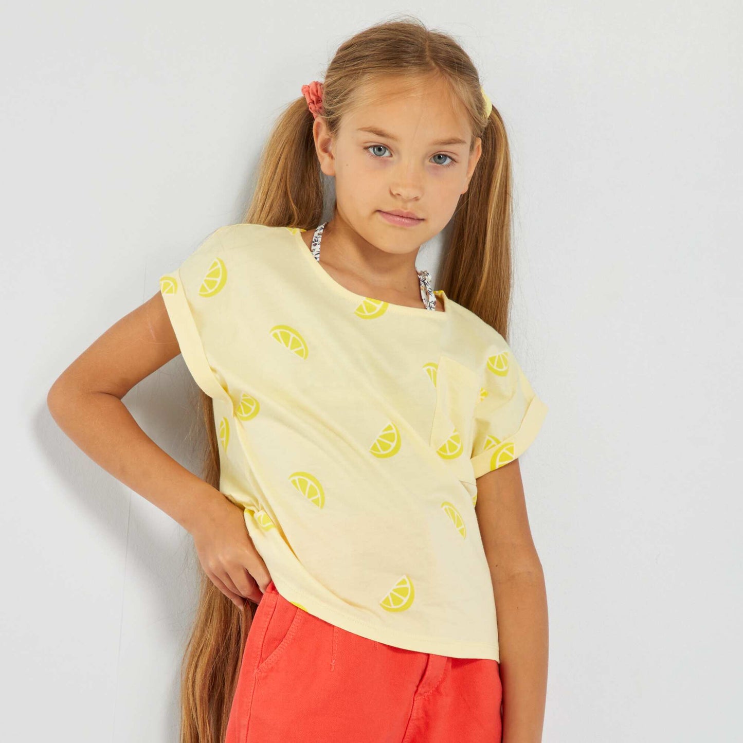 T-shirt en jersey avec imprim Jaune
