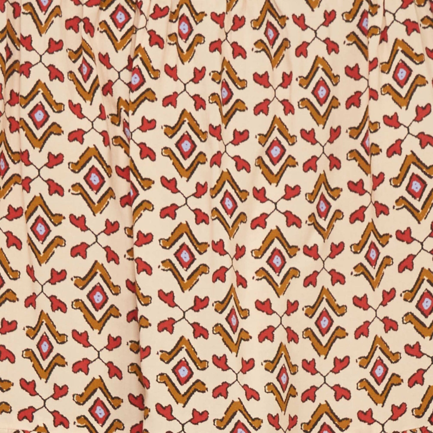 Jupe volant e motifs Ecru