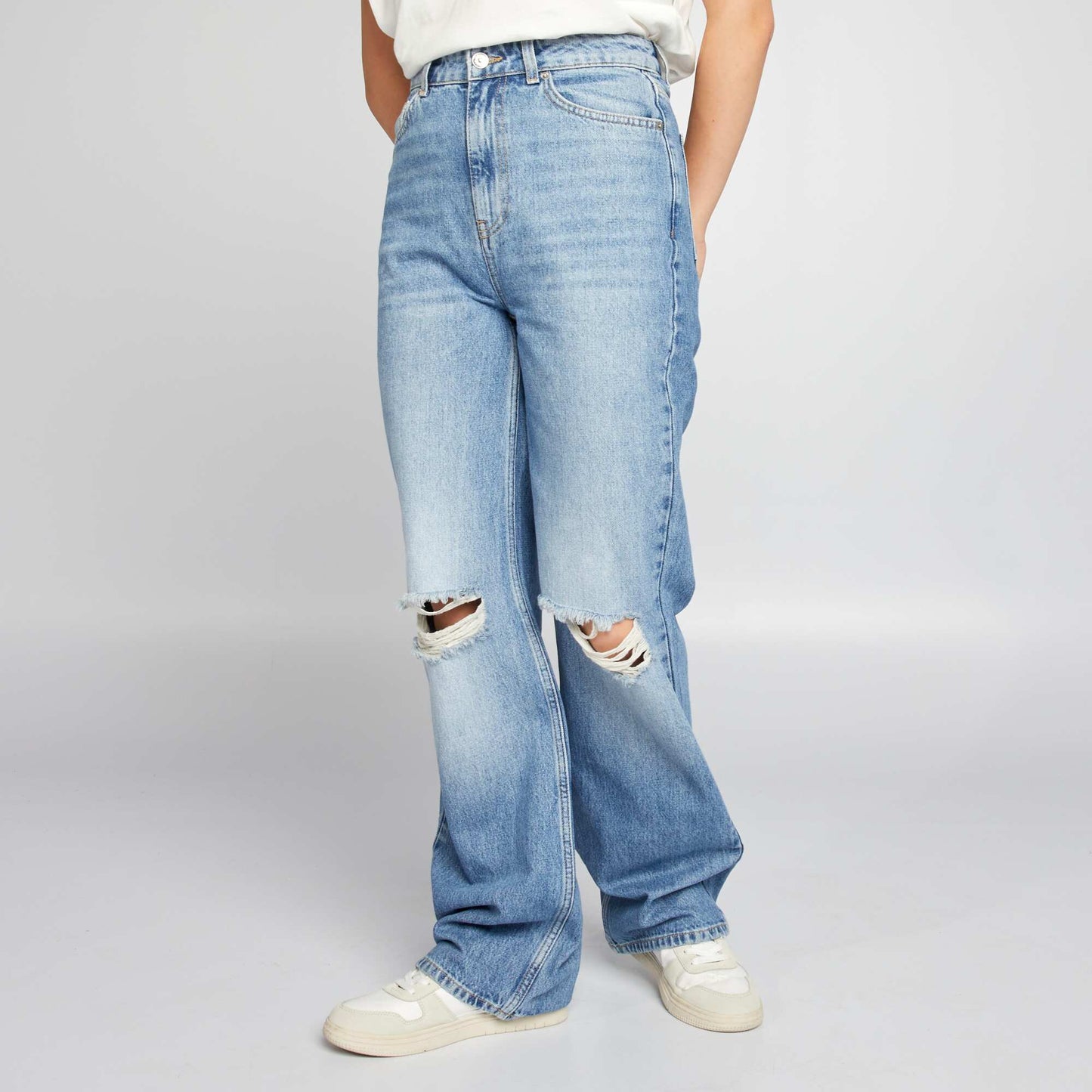 Jean wild leg destroy - 5 poches Bleu