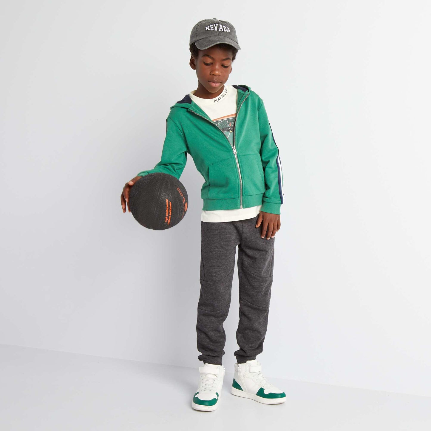 T-shirt en jersey 'Tennis' manches courtes Beige