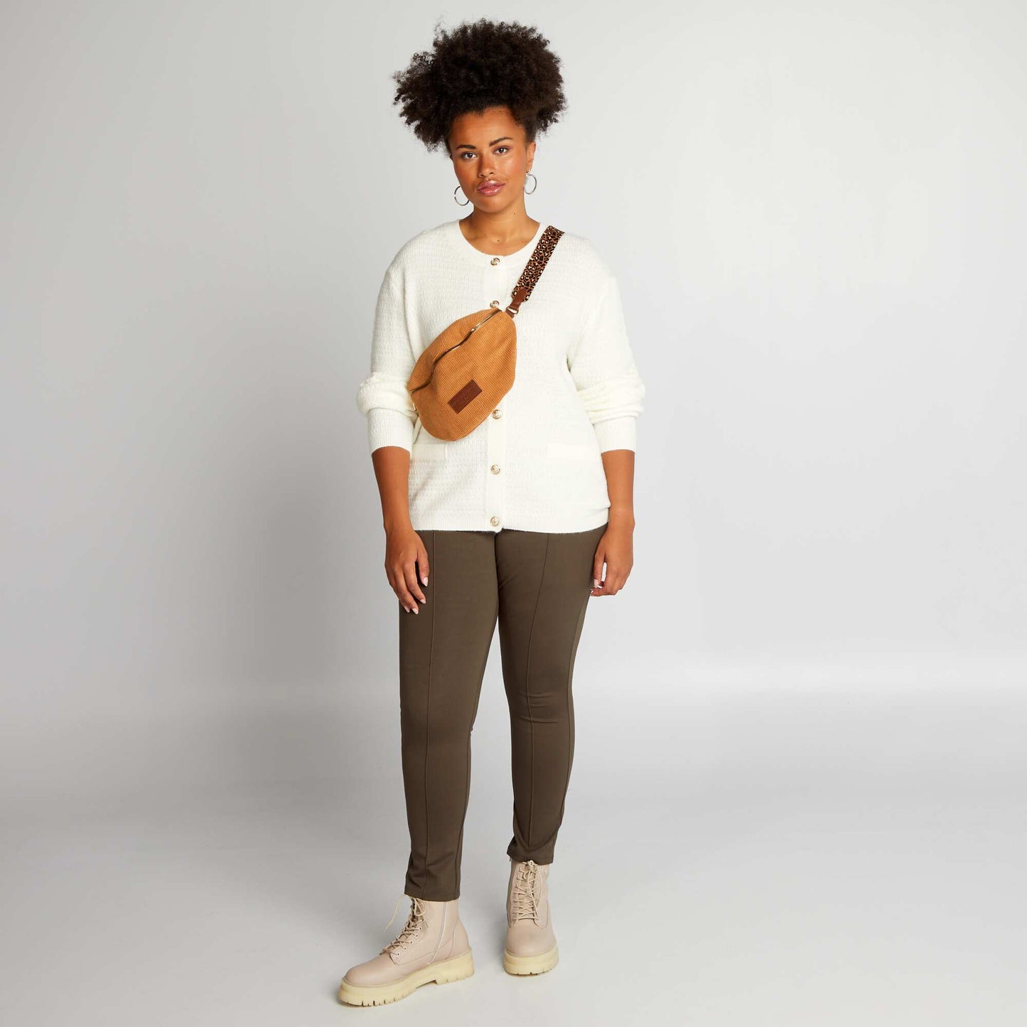 Gilet en maille boutonn Blanc