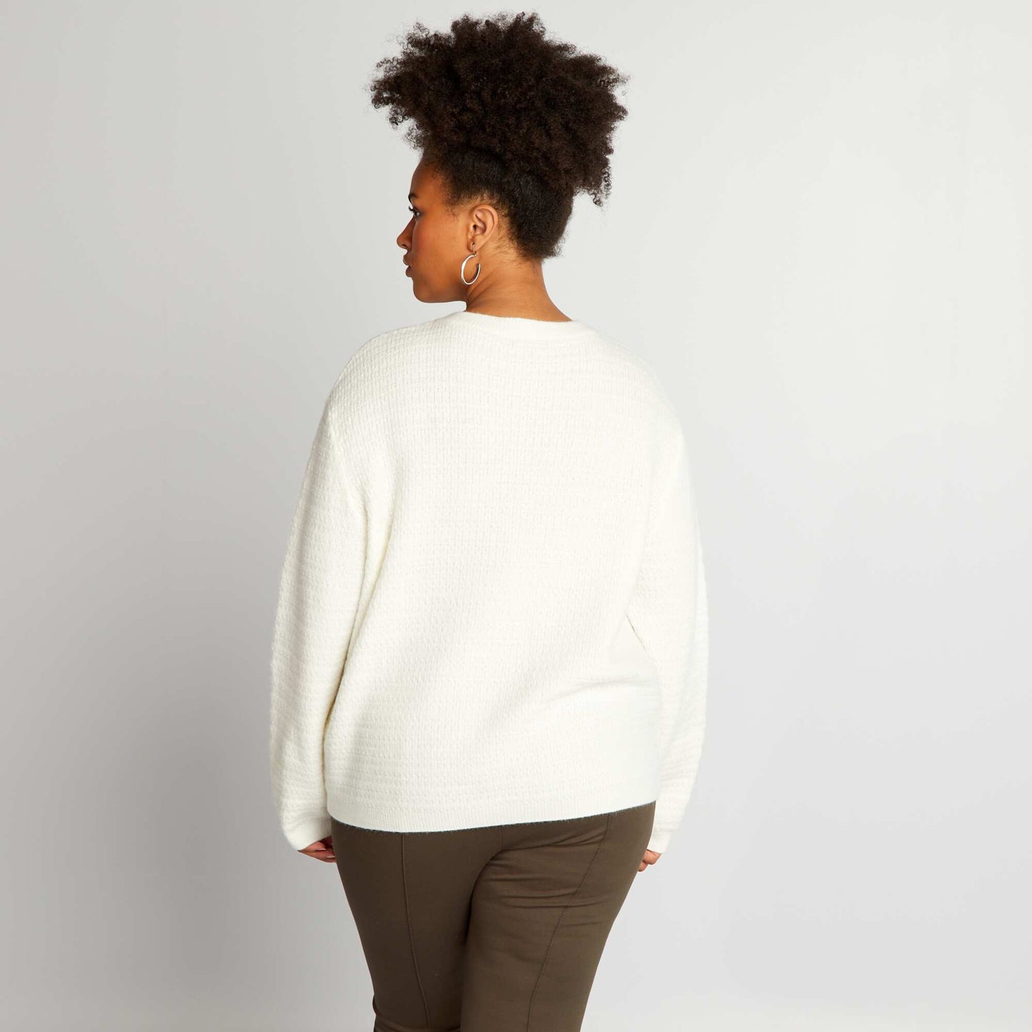 Gilet en maille boutonn Blanc