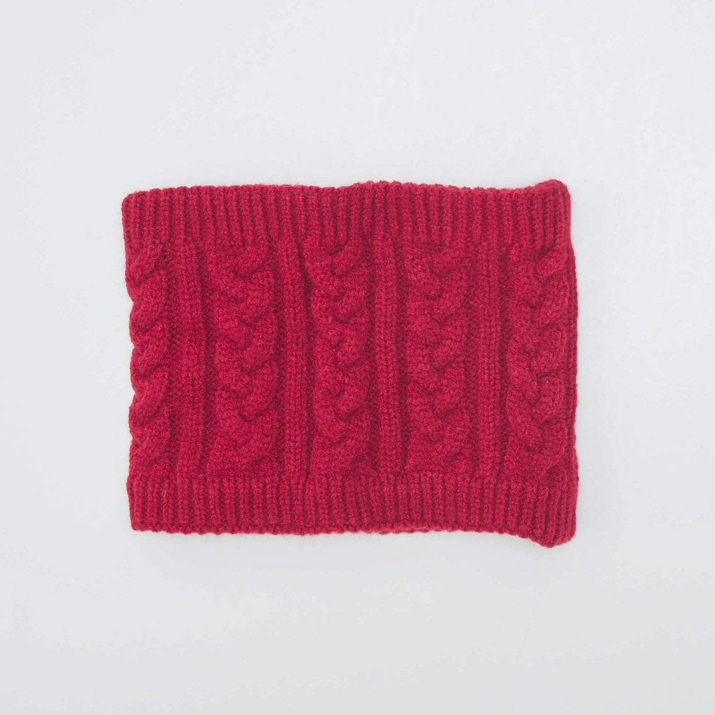Snood en maille torsad e Rouge