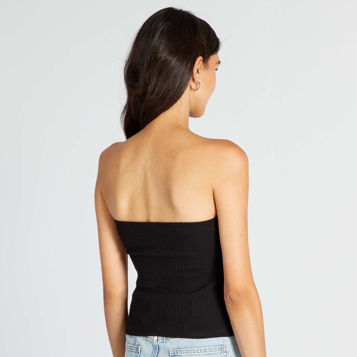 Bustier côtelé noir