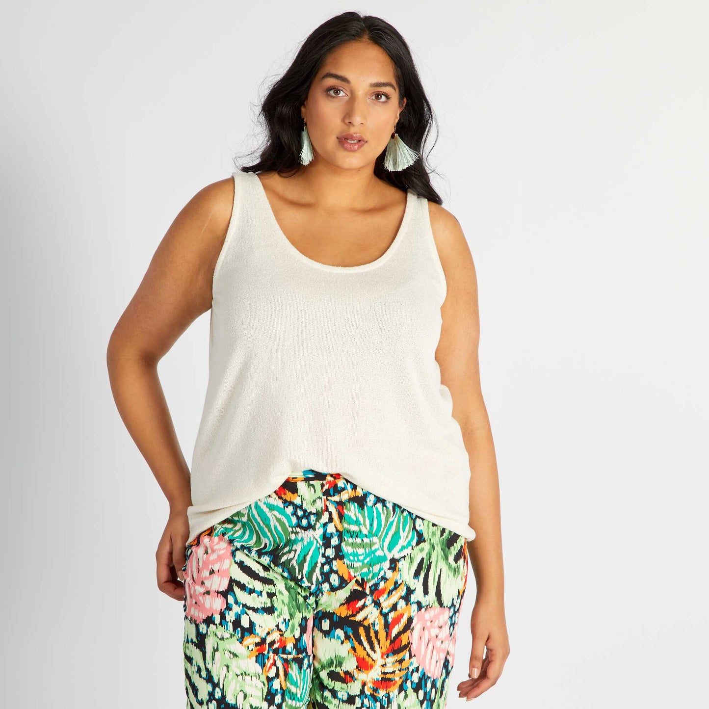 D bardeur en maille fluide Beige
