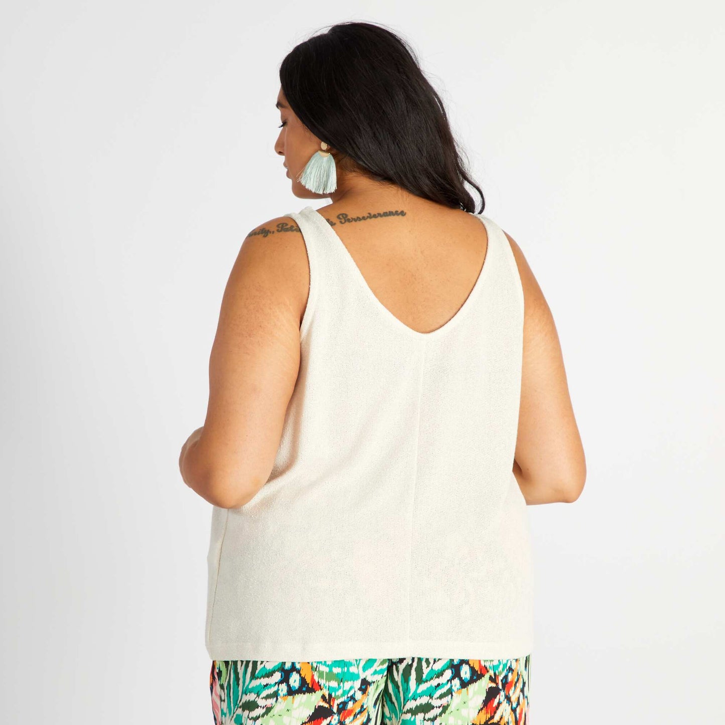 D bardeur en maille fluide Beige