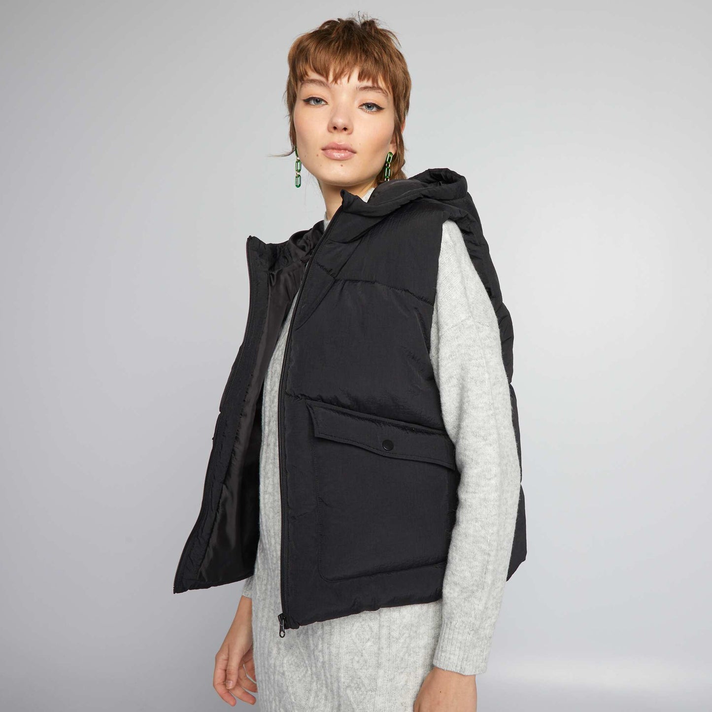 Doudoune matelass e sans manches noir