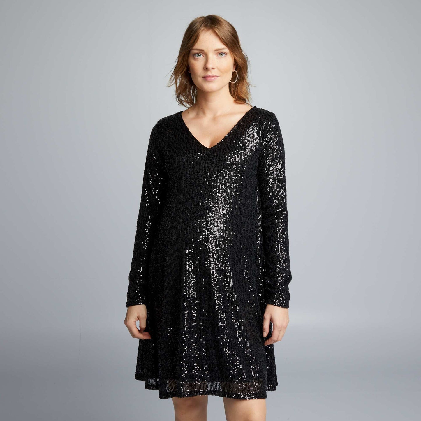 Robe grossesse sequins NOIR