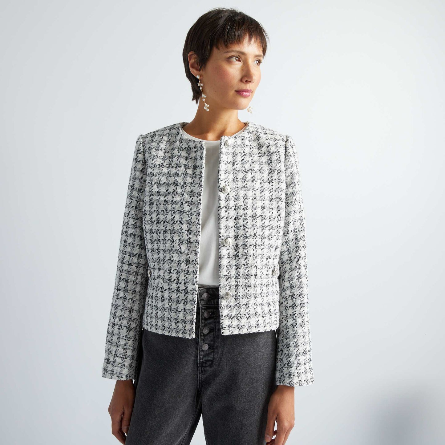 Veste en tweed Noir/blanc