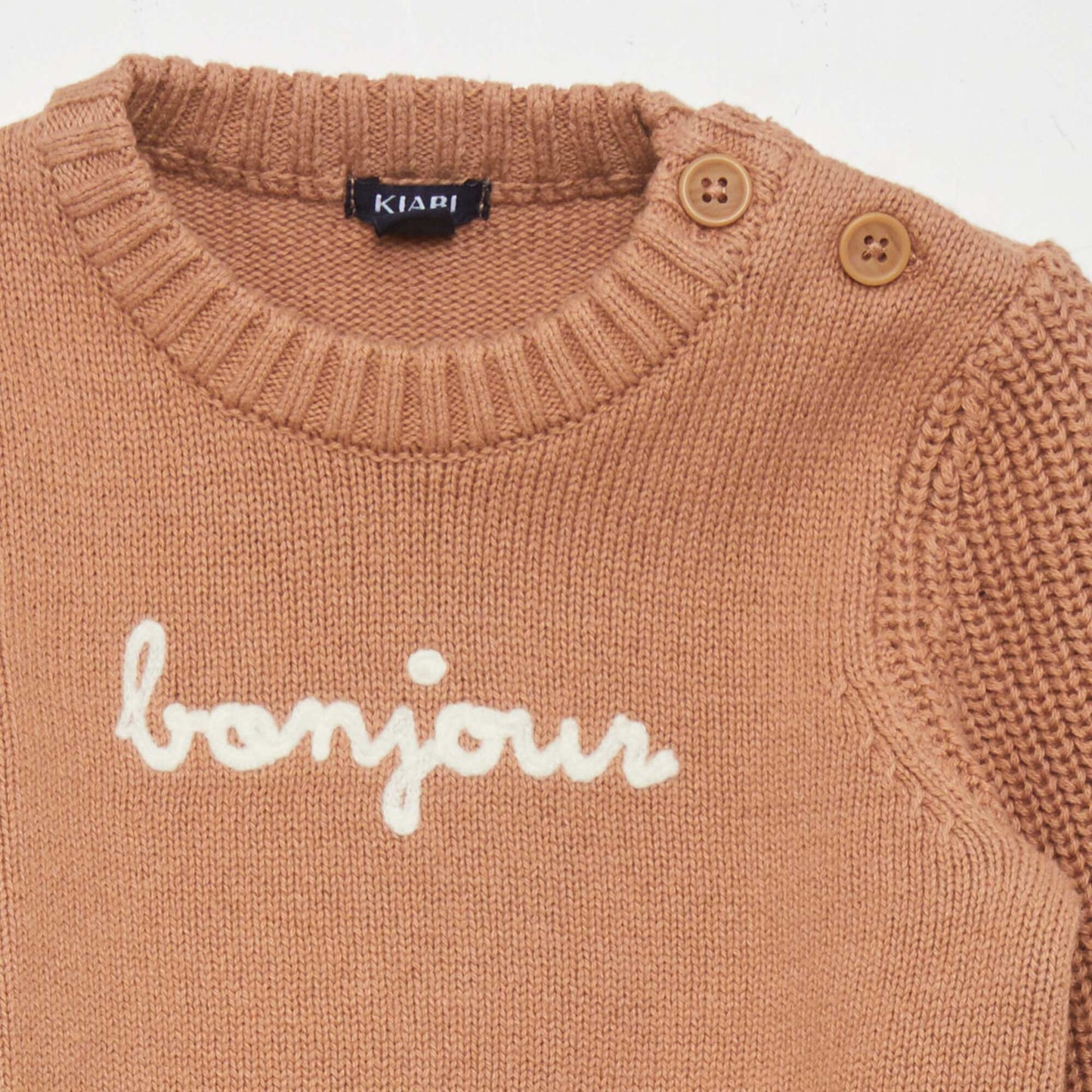 Pull imprim en coton Marron