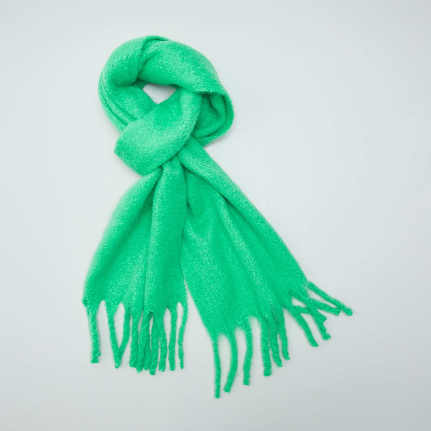 Echarpe plaid avec frange Vert