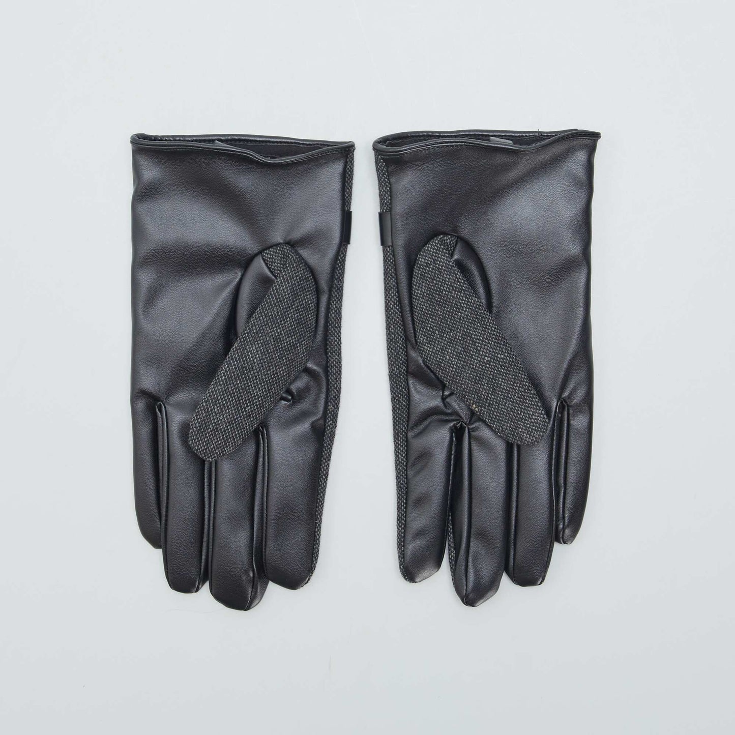 Gants bi matières doublés polaire Noir