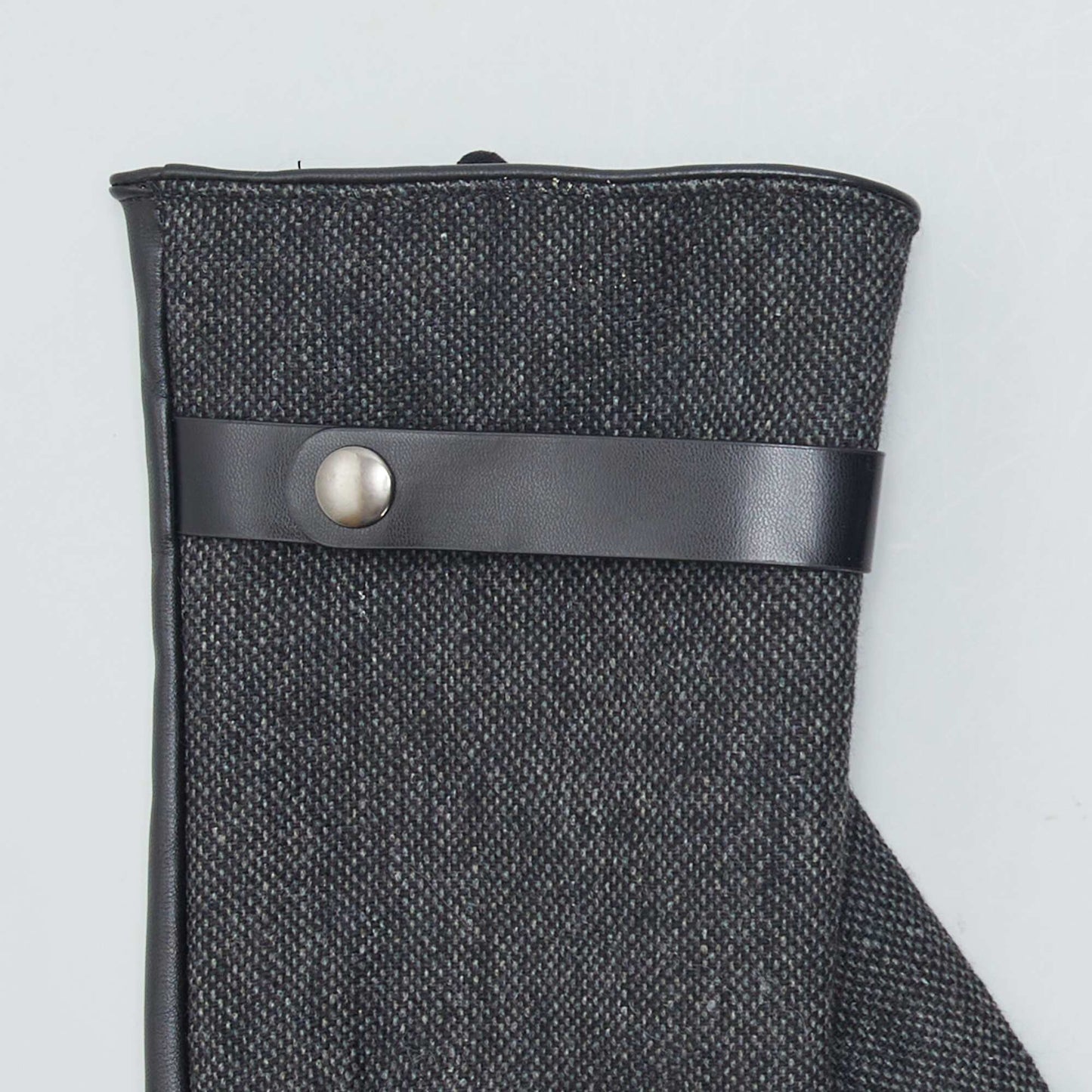 Gants bi matières doublés polaire Noir